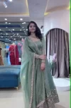 Ssc 722 Heavy Crunchy Silk Embroidery Work Gown With Pant Dupatta